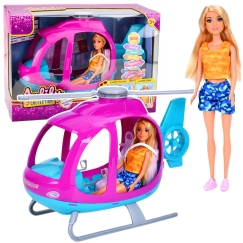 Lean Toys Nukke helikopterilla 30 cm