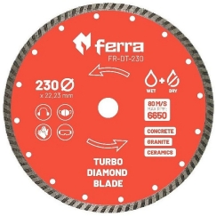Ferra turbo deimantinis diskas sausam ir šlapiam pjovimui, Ø230mm