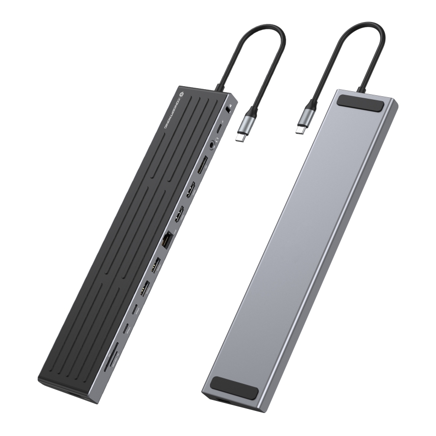 Conceptronic DONN32B dokstacija Vadu USB 3.2 Gen 1 (3.1 Gen 1) Type-C Pelēks, Sudrabs – 3