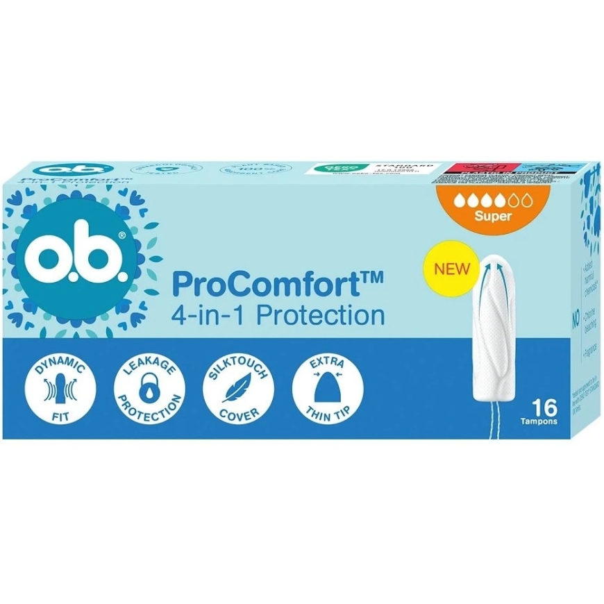 O.B. ProComfort Super tamponai, 16 vnt. – 2