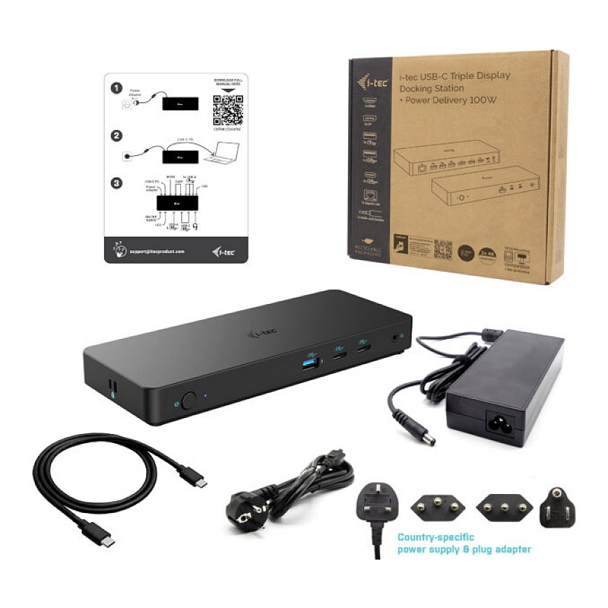 i-tec USB-C Triple Display Docking Station Gen 2 Pro + Power Delivery 100W – 4