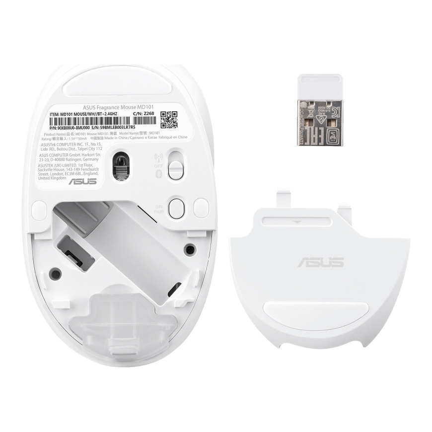 ASUS Fragrance Mouse MD101 hiir Kodu Mõlemakäeline RF juhtmeta ühendus + Bluetooth Optiline 2400 DPI – 4