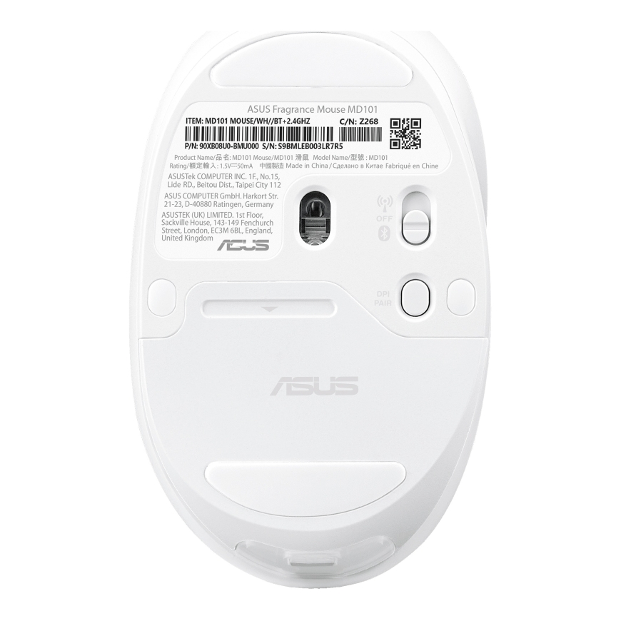 ASUS Fragrance Mouse MD101 hiir Kodu Mõlemakäeline RF juhtmeta ühendus + Bluetooth Optiline 2400 DPI – 5