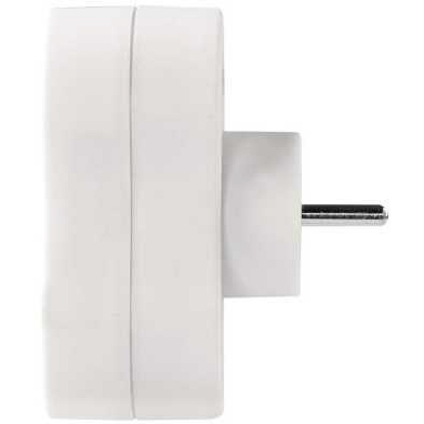 Emos Plug-in Splitter, 2 Socket with White Finish (P0062)