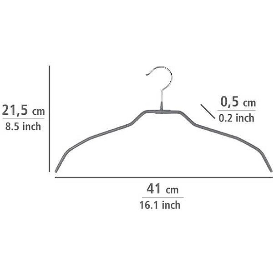 20 thin hanger set ALESSIA WENKO, 21.5 x 41 cm, gray – 5
