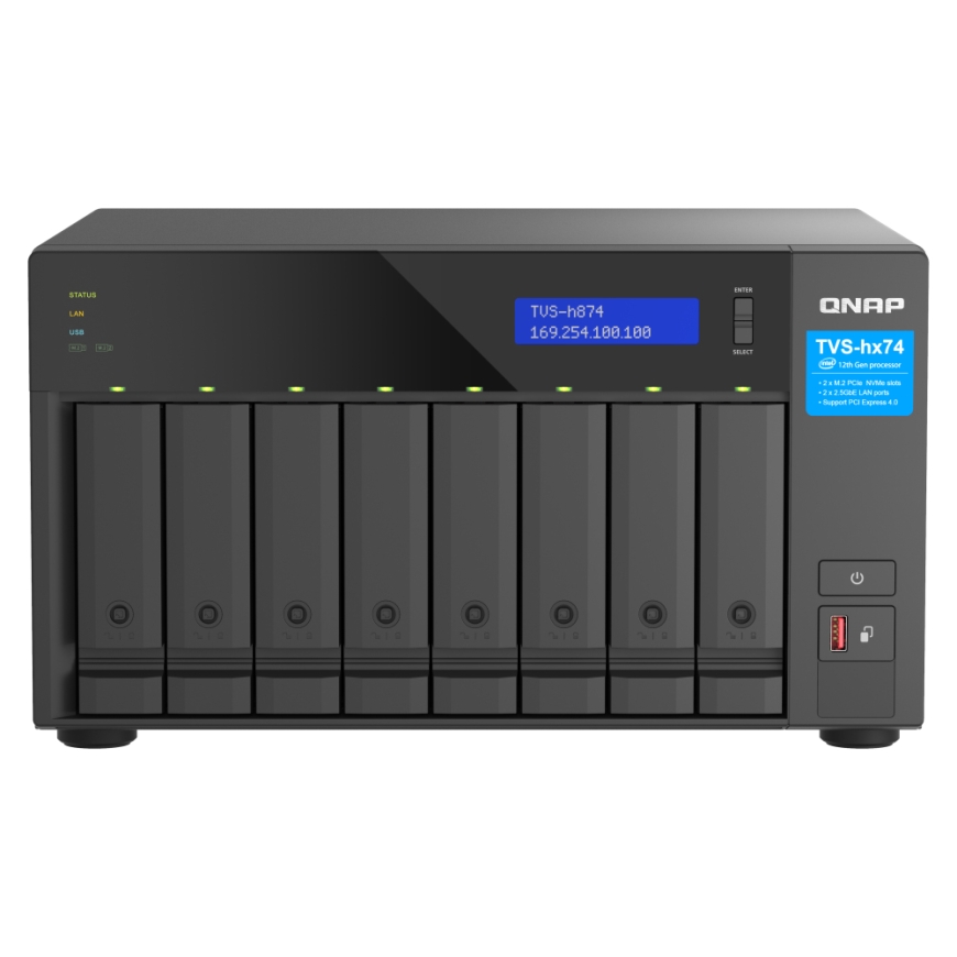 QNAP TVS-h874X NAS Tower Intel® Core™ i9 64 GB DDR4 0 TB QuTS hero Черный – 2