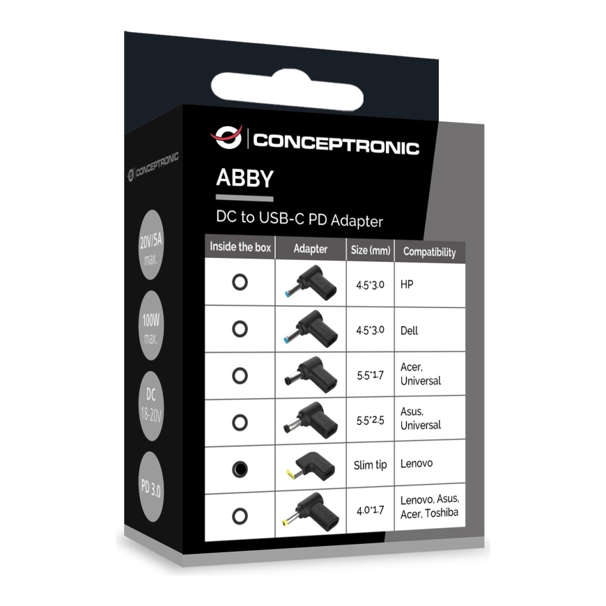 Conceptronic ABBY15PC05 аксессуар для ноутбука Наконечник питания ноутбука – 4