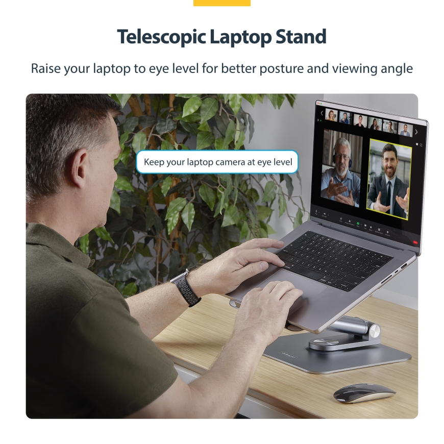StarTech.com ATER-LAPTOP-RISER sülearvuti raam & alus Sülearvuti alus Hõbe – 4