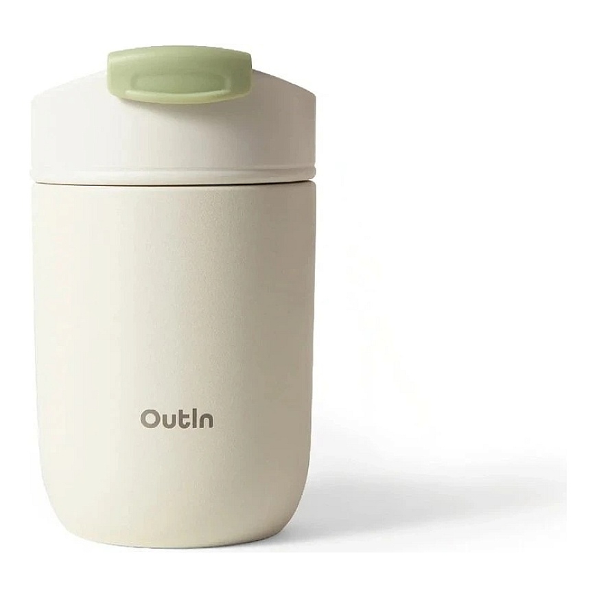 "OutIn Sand" thermal mug white