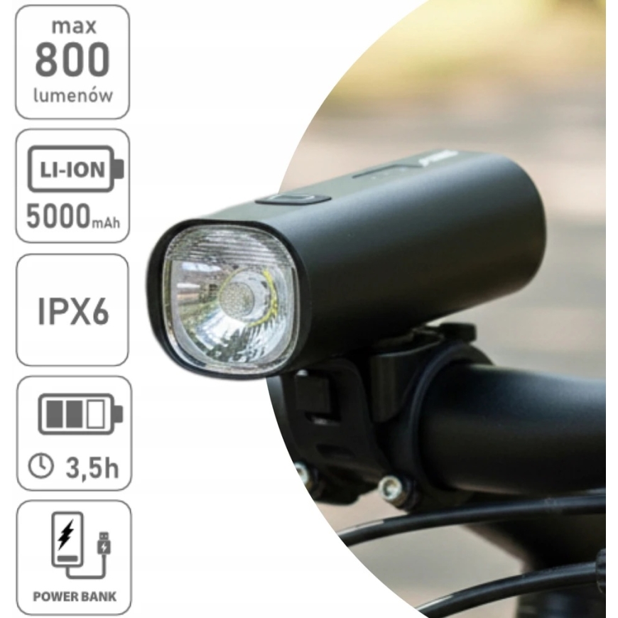 Eesmine jalgratta lamp 800lm – 5