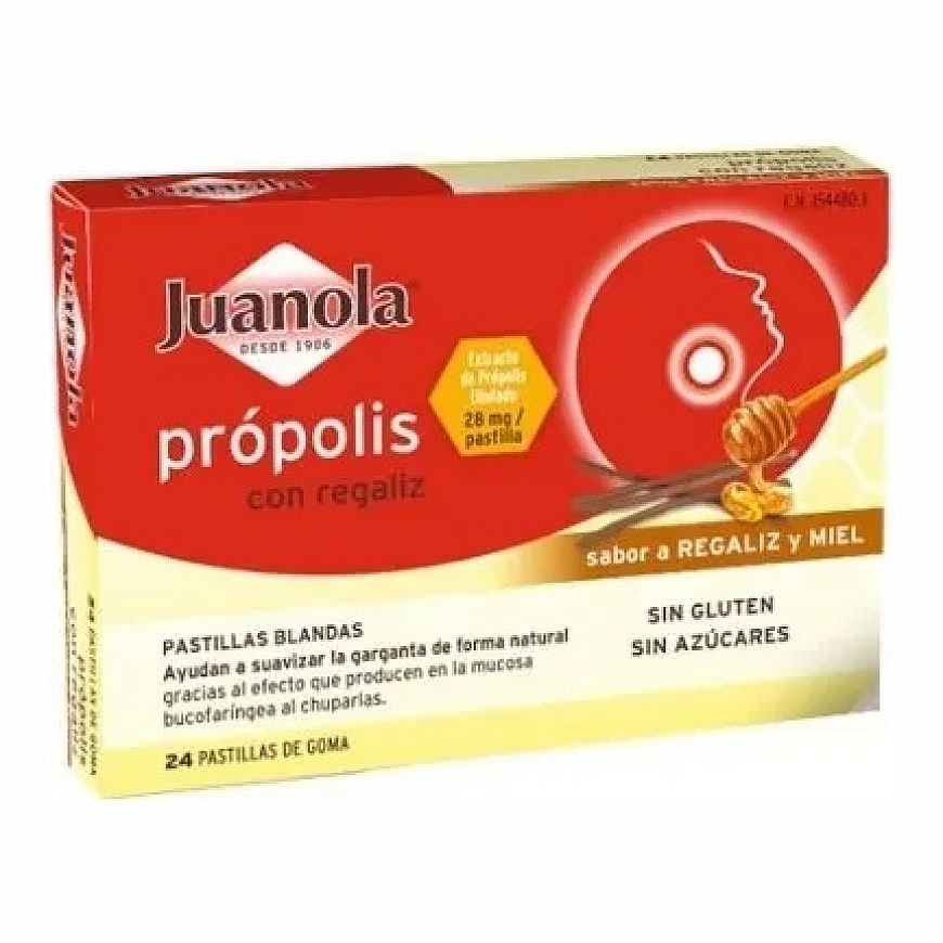 Juanola propoliss un lakrica mīkstie pastilas