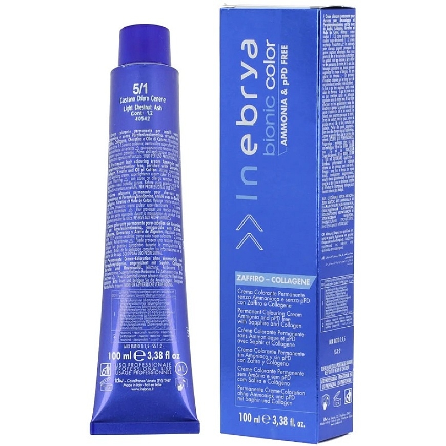 Inebrya Bionic Color Ash (5/1 Hele Pähkel Tuhk) 100 ml – 2