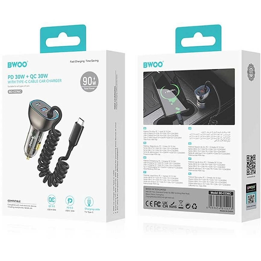 Bwoo Automobiļu lādētājs Bwoo (CC96C) (1xUSB