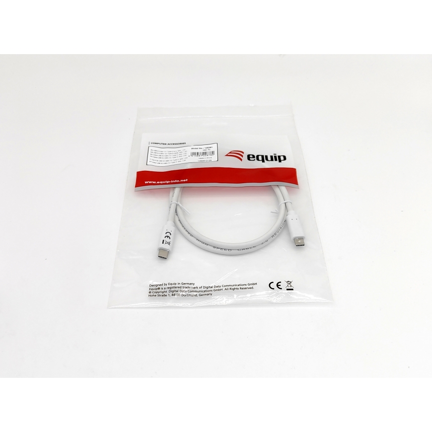 Equip 128361 USB кабель USB 3.2 Gen 1 (3.1 Gen 1) 1 m USB C Белый – 3