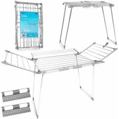 Massido Foldable Clothes Dryer "Lina", 22 m, stainless steel