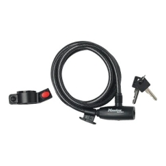 Masterlock MASTER LOCK Cable Bike Lock with Black Cover, 2 Keys and Holder