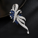 Twig Silver Brooch with Blue Crystals Twig Silver Brooch with Blue Crystals