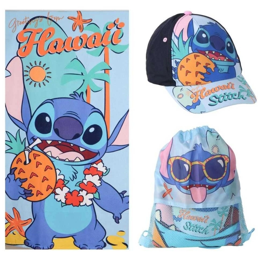 CERDÁ Disney Stitch towel + bag + cap set – 4