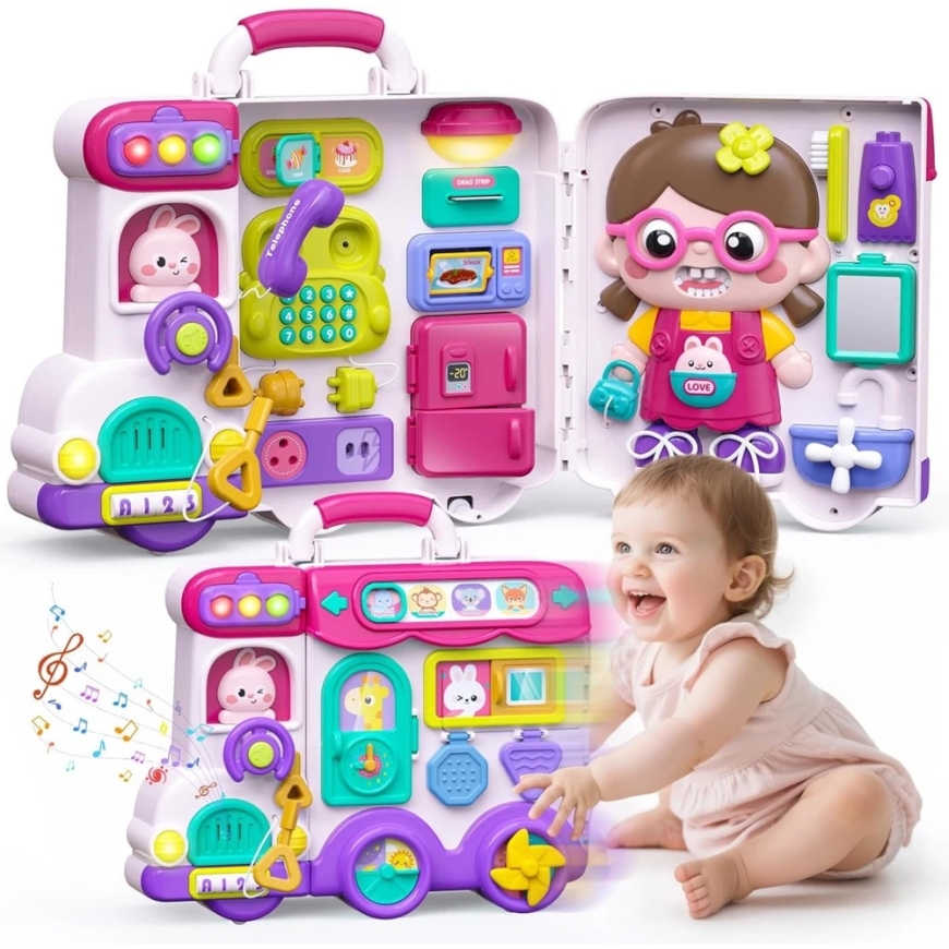 Woopie Baby WOOPIE Interactive Manipulative Board 3in1 – 3