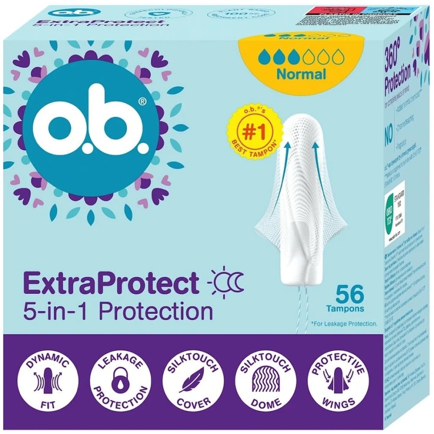 O.B. ExtraProtect normalūs tamponai 56 vnt. – 2