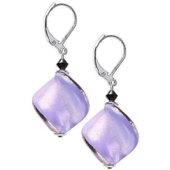 Žavingi „Hidden Passion“ auskarai su violetiniu „Lampglas“ perlu ECH3/CHI