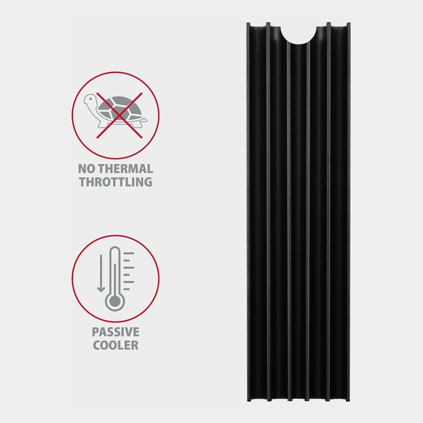 Axagon CLR-M2L10 computer cooling system M.2 NVMe SSD, Solid-state drive Heatsink/Radiator Black 1 pc(s) – 4
