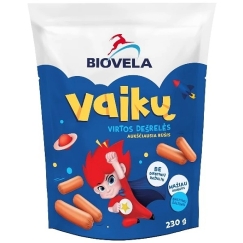 Virtos pieniškas bērnu desiņas BIOVELA, augstākā kvalitāte, 230 g