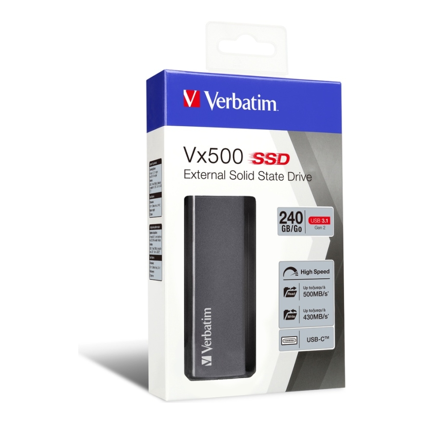 Verbatim Vx500 External SSD USB 3.1 Gen 2 240GB – 4