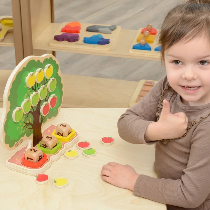 MASTERKIDZ деревянное яблоко Учусь считать – 4