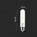 V-tac 2W LED filamento lemputė, E27, T30, skaidri, 3000K V-tac 2W LED filamento lemputė, E27, T30, skaidri, 3000K