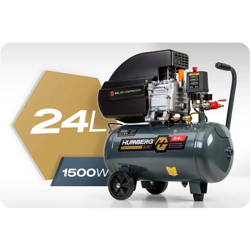 компрессор масляный воздушный 24л 10 бар Humberg HM-264 – 2