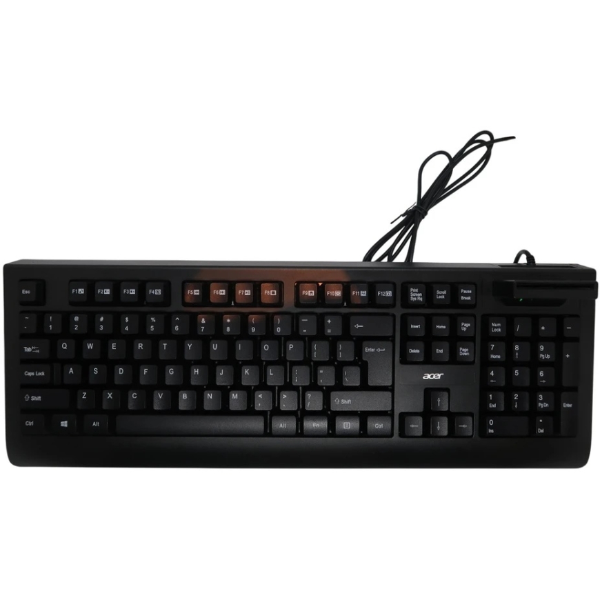 ACER wired smart card reader Keyboard, wired, USB 2.0, smart card reader, black, membrane switch, CZ/SK layout – 2