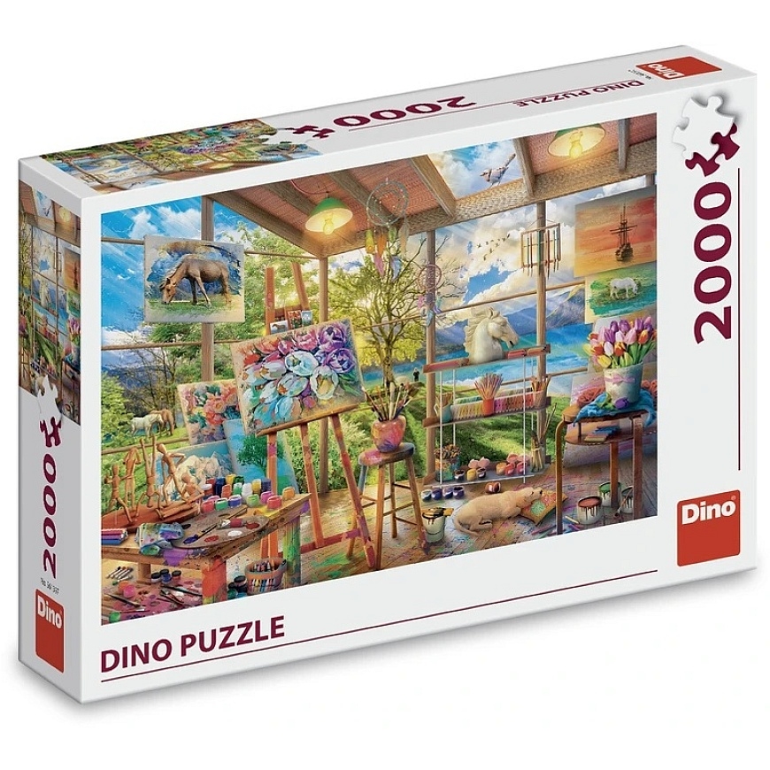 Puzzle Dino Puzzle 2000 Palaa: Maalausstudio – 2