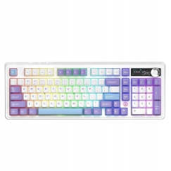 Ajazz AK980 V2 Wireless Mechanical Keyboard Gift Switch V2 Purple White Blue with Display