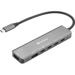 Sandberg 136-77 dokstacija Vadu USB 3.2 Gen 1 (3.1 Gen 1) Type-C Pelēks