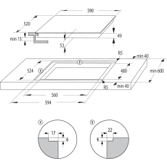 Gorenje GI6432BSCE Melns Iebūvēts 59 cm Zonas indukcijas plīts 4 zone(s)