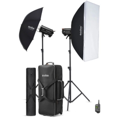 Lighting Equipment - Godox QT400IIIM C Duo Studio Kit 2X 400W Flash Units, LED Modeling Light