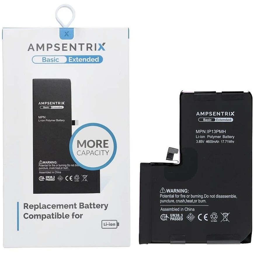 OEM AmpSentrix Basic battery for iPhone 13 Pro Max (high capacity 4600 mAh) – 2