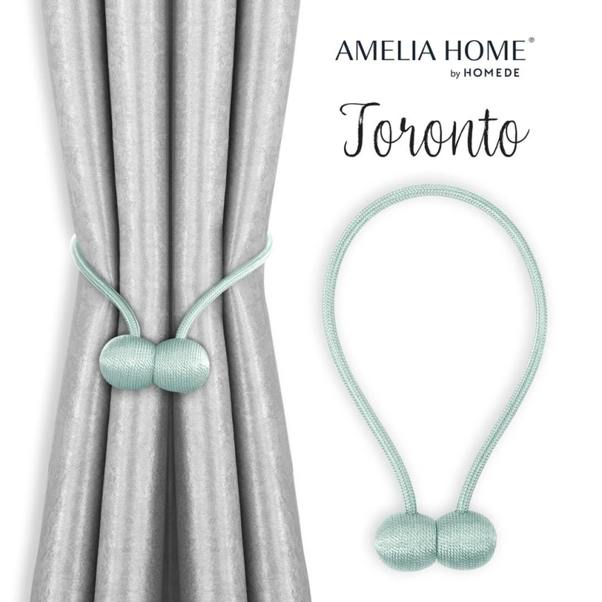 AmeliaHome Light Blue Curtain Tiebacks Toronto, 2 pcs.