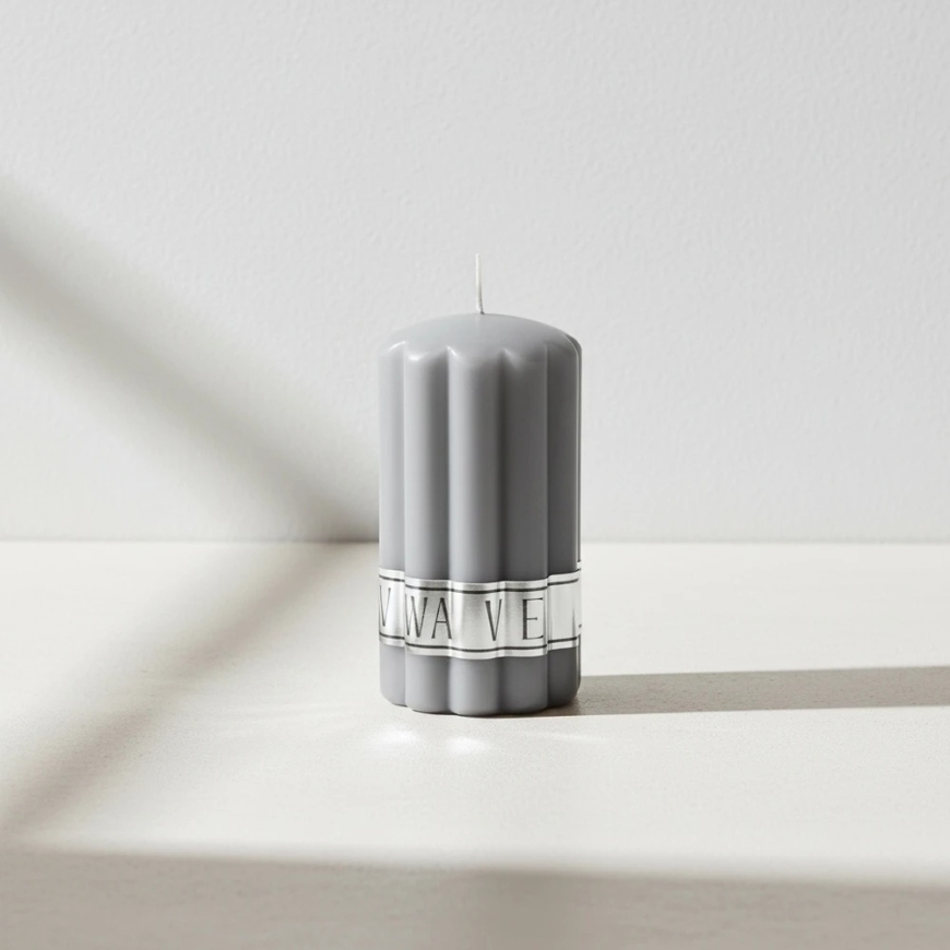 Mondex WAVE pillar candle 7x13 cm gray – 4