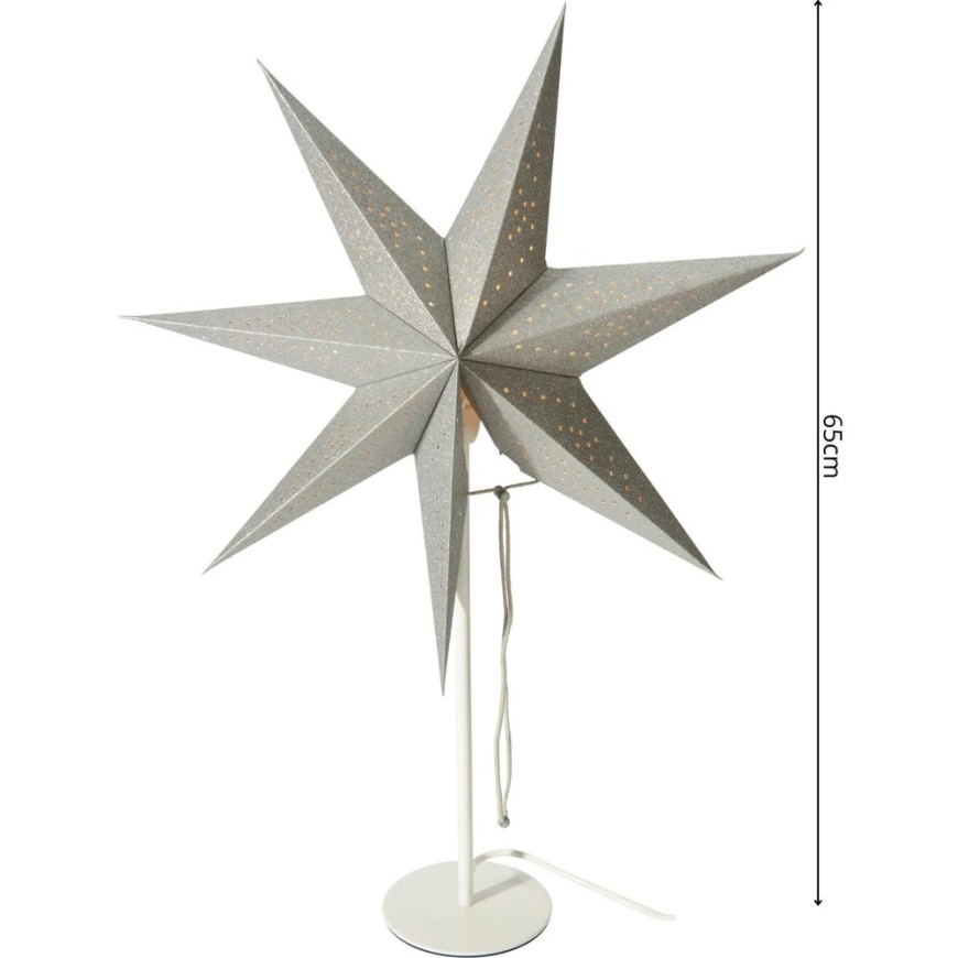 KOOPMAN DECORATIVE STAR FLOOR LAMP 65CM E 14 SILVER – 4