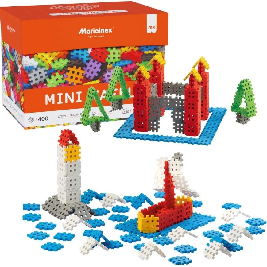 Mini Waffle Construction Blocks Set 400 Pieces Marioinex