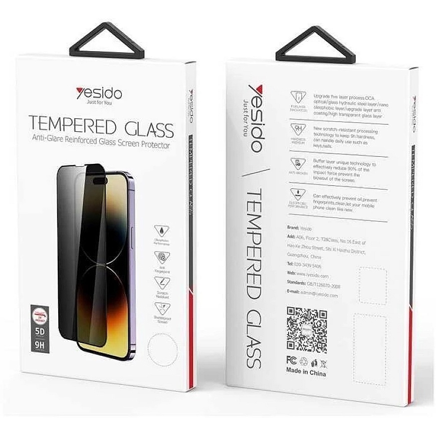 YESIDO СТЕКЛО ДЛЯ ЗАЩИТЫ iPHONE 16 PRO MAX TG02