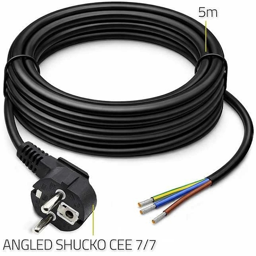Кабель питания Qoltec SCHUKO CEE 7/7 5 м 3x0.75 мм² – 2