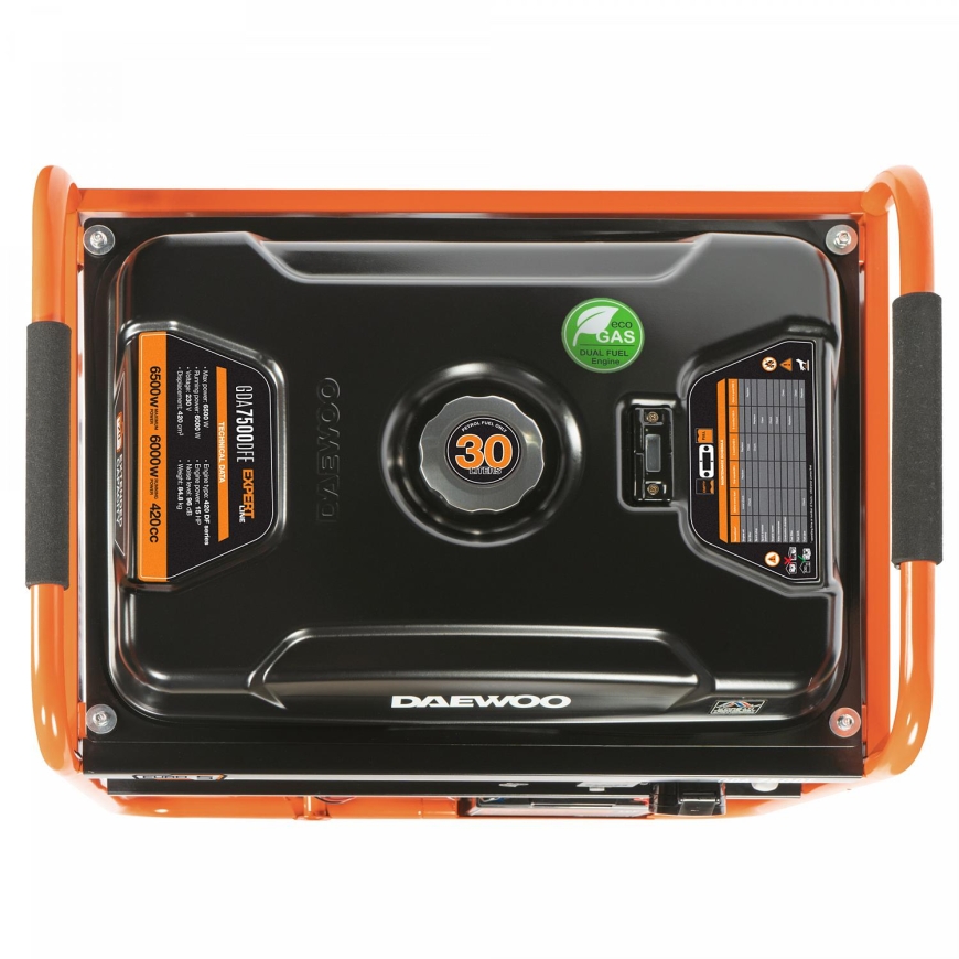 Daewoo GDA 7500DFE engine-generator 6000 W 30 L Petrol Orange, Black – 3