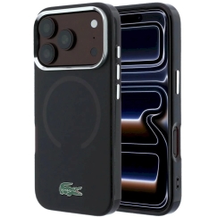 Чехол Lacoste IML Frosted Laquer Logo MagSafe Case для iPhone 18 Pro Max / 17 Pro Max / Бордовый