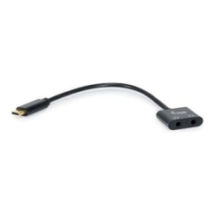Equip 133469 audiokaapeli 0,15 m USB C 2 x 3.5mm Musta