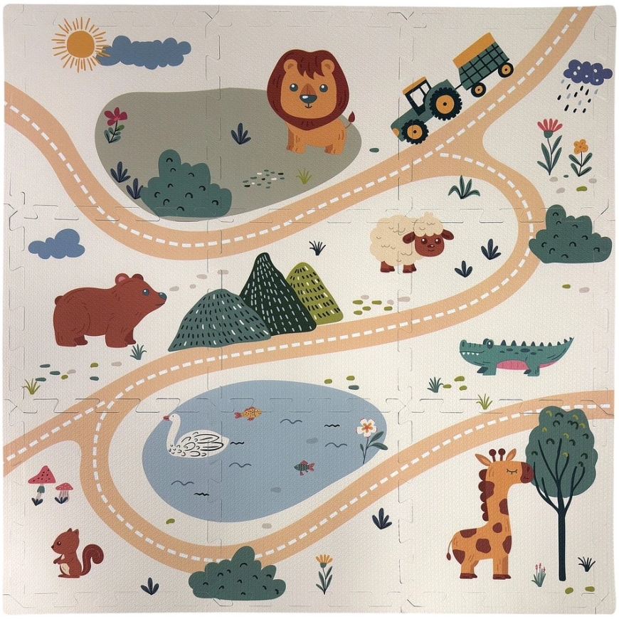 Safari Izglītojošā grīdas puzlīte Mata 90x90