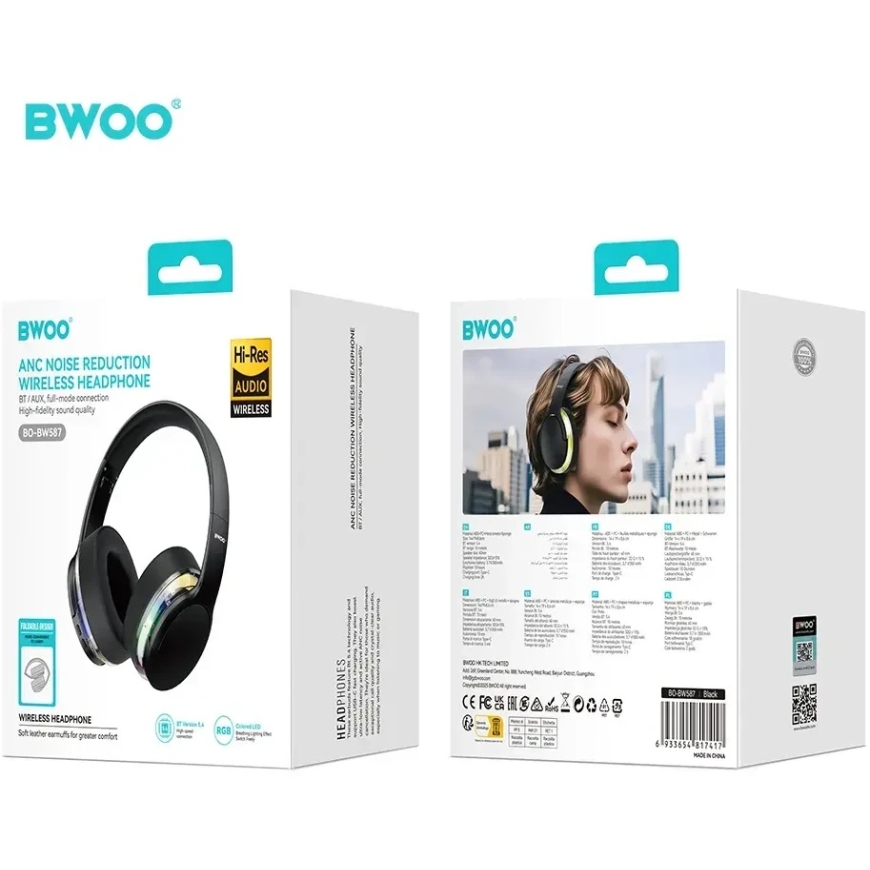 Bluetooth austiņas Bwoo Premium (BW587) melnas – 2