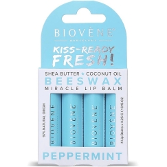 Biovene Kiss-Ready Fresh! Beeswax Peppermint Lip Balm Set, 17 g